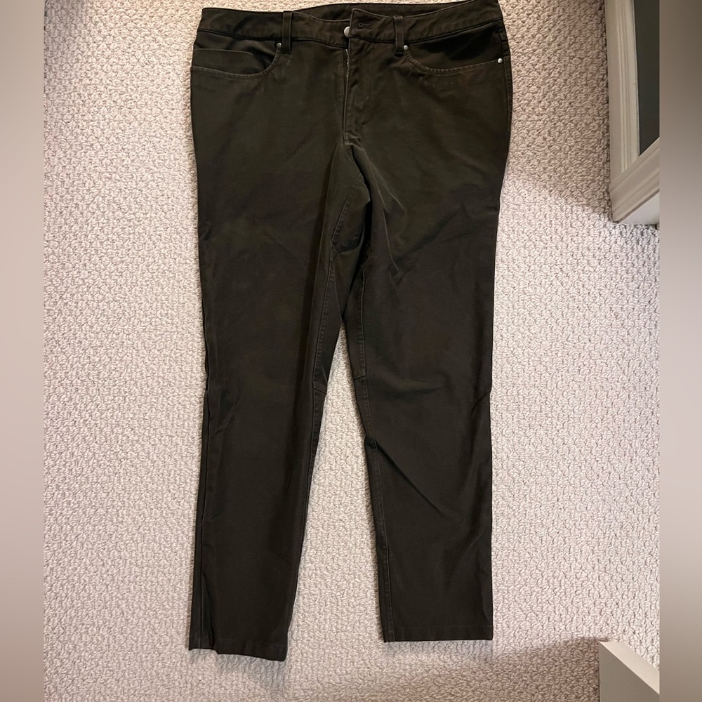 Lululemon sz 32 x 30 abc slim utilitech pants olive green